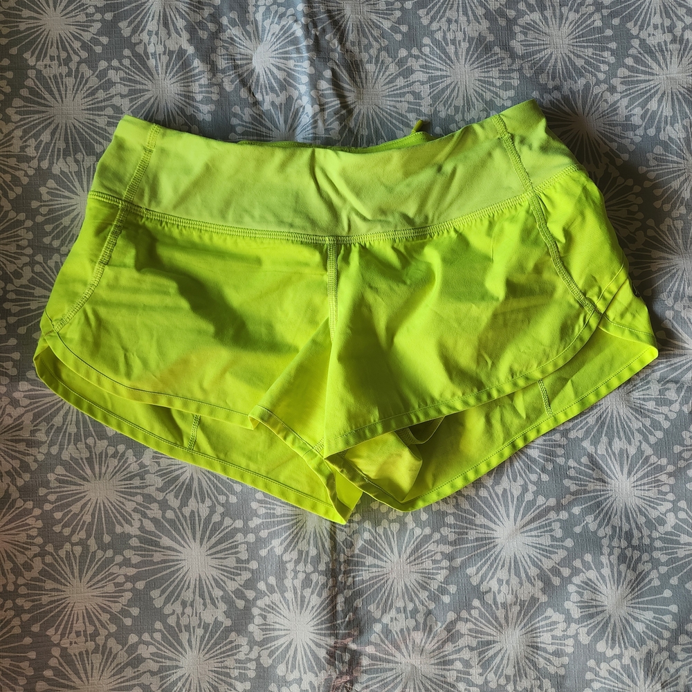 Lululemon Athletica Yellow Speed Shorts Lightweight Performance